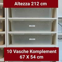 Rack in legno con vasche Komplement