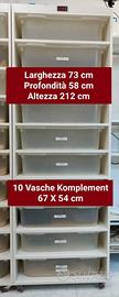 Rack in legno con vasche Komplement