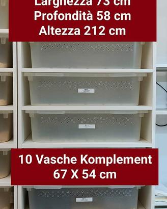 Rack in legno con vasche Komplement
