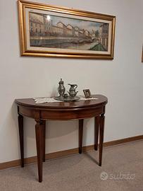 Tavolo console allungabile noce massello