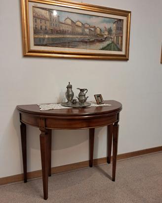 Tavolo console allungabile noce massello