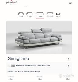 Divano Poltronesofà Gimigliano 4 posti bicolore