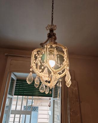 Lampadario vintage Maria Teresa anni 20 cristallo 