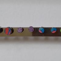 Orecchini a vite legno carta laccata