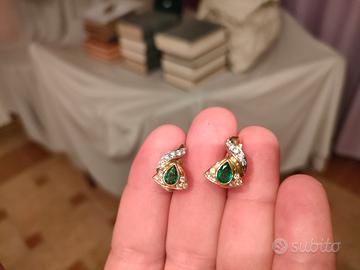 orecchini oro e smeraldi 