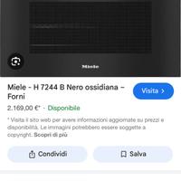 Forno da 45 compatto miele h7244b nero nuovo