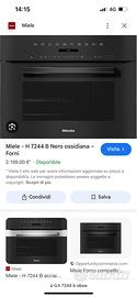 Forno da 45 compatto miele h7244b nero nuovo