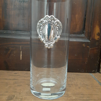 Vaso in cristallo di Boemia con doblone in argento