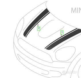 Mini countryman (e simili) strisce adesive bianche