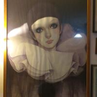 TELA MIRA FUJITA PIERROT AMORE RAGAZZA CHE  PIANGE