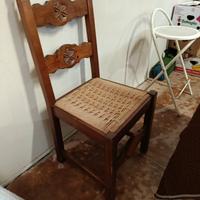 sedia legno impagliata