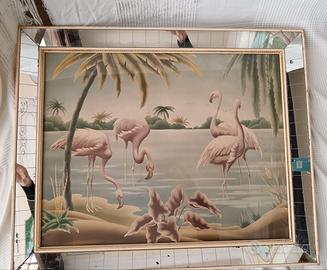 Quadro fenicotteri art Decò USA