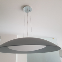 Lampadario vetro grigio e bianco