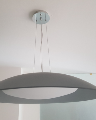 Lampadario vetro grigio e bianco
