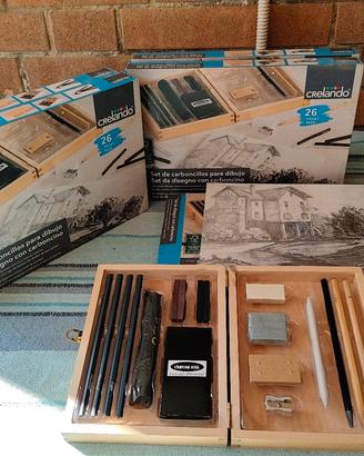 5 set da disegno con carboncino 