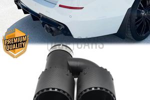 Terminale Scarico DOPPIO H CARBONIO e Acciaio NERO