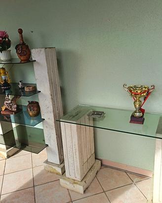 Arredo design in pietra leccese e vetro – Libreria