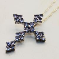 Splendido crocefisso Vintage argento e pietre