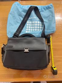 Borsa in pelle e tessuto porta pc