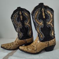 stivali cowboy in pelle di serpente 