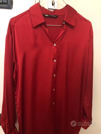 Camicia in raso rossa