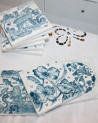 Piastrella decorativa 10x10 stile calligrafico CDA