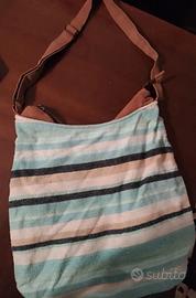 Borsa capiente donna a strisce vintage indie