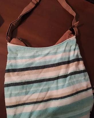 Borsa capiente donna a strisce vintage indie