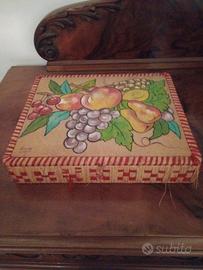 scatola con pannello decorativo vintage anni 70 