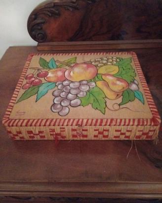 scatola con pannello decorativo vintage anni 70 