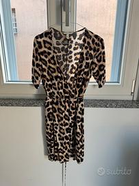 Vestito corto leopardato
