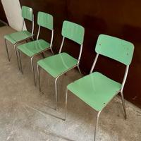 Quattro sedie vintage formica verde anni 60