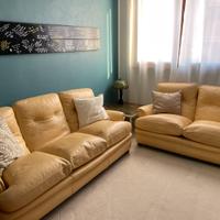 Divano Frau 2 e 3 posti pelle colore giallo