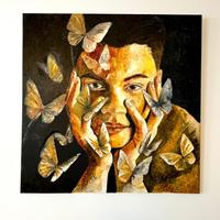Quadro Olio su Tela Moderno - 80x80cm