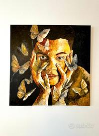 Quadro Olio su Tela Moderno - 80x80cm