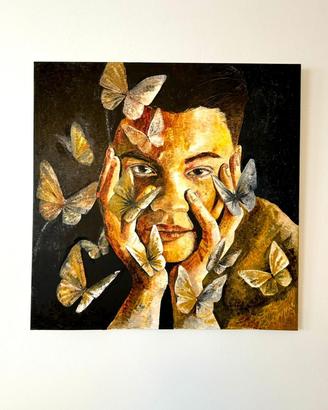 Quadro Olio su Tela Moderno - 80x80cm