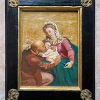 Dipinto su pietra, scuola veneta, Sacra Famiglia