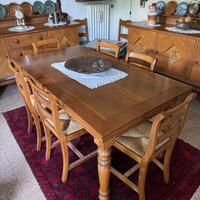 Tavolo da pranzo in legno massiccio rovere + sedie