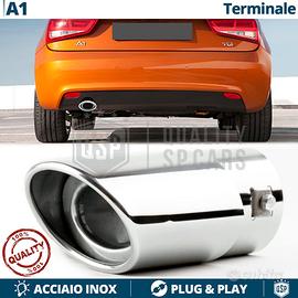 TERMINALE di Scarico OVALE per AUDI A1 8X Cromato