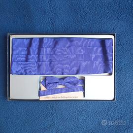 Set con papillon e fascia smoking artigianale, new