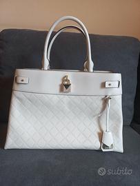 Borsa Michael Kors satchel large crema beige pelle