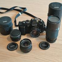 Konica FS-1 con 3 ottiche Hexanon + teleconverter 