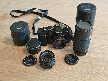 Konica FS-1 con 3 ottiche Hexanon + teleconverter 