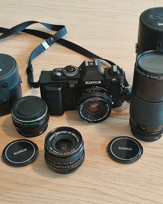 Konica FS-1 con 3 ottiche Hexanon + teleconverter 