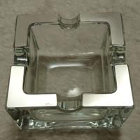 posacenere cristallo e argento 800, 10x8,5cm