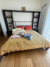 Letto matrimoniale contenitore con materasso - 100