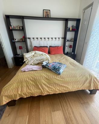 Letto matrimoniale contenitore con materasso - 100