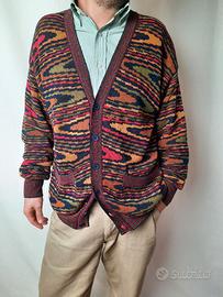 Cardigan vintage Missoni Sport righe ondulate