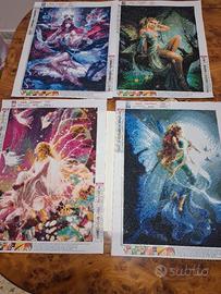 4 quadretti raffigurati fate meravigliose