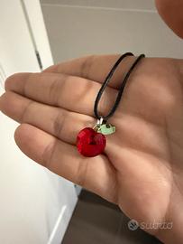 Collana Swarovski in corda e argento con ciondolo